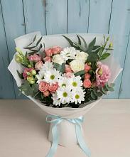 Букет цветов из:  Розы, Лизиантусы и Хризантемы в Ясенках