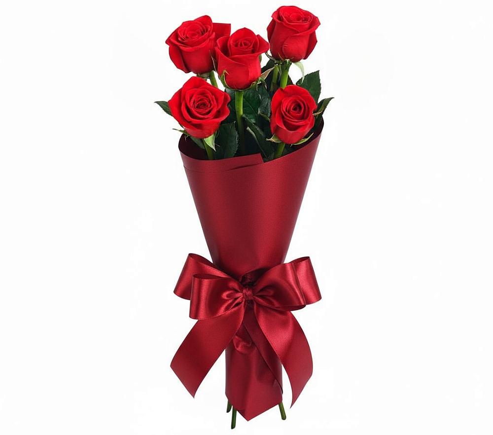 Букет 5 Красных роз Эдлесс Лав в Ясенках