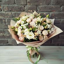 Букет цветов из:  Альстромерии, Розы и Хризантемы в Ясенках