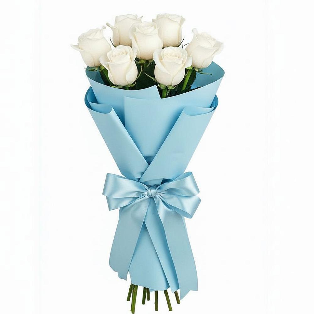 Букет 7 белых роз Проуд в Ясенках