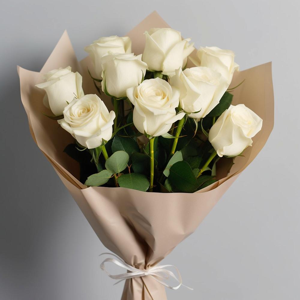 Букет 9 Белых роз Эдлесс Лав в Ясенках