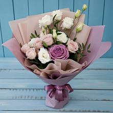 Букет цветов из:  Розы и Лизиантусы #REPLACE_PRED# Ясенках