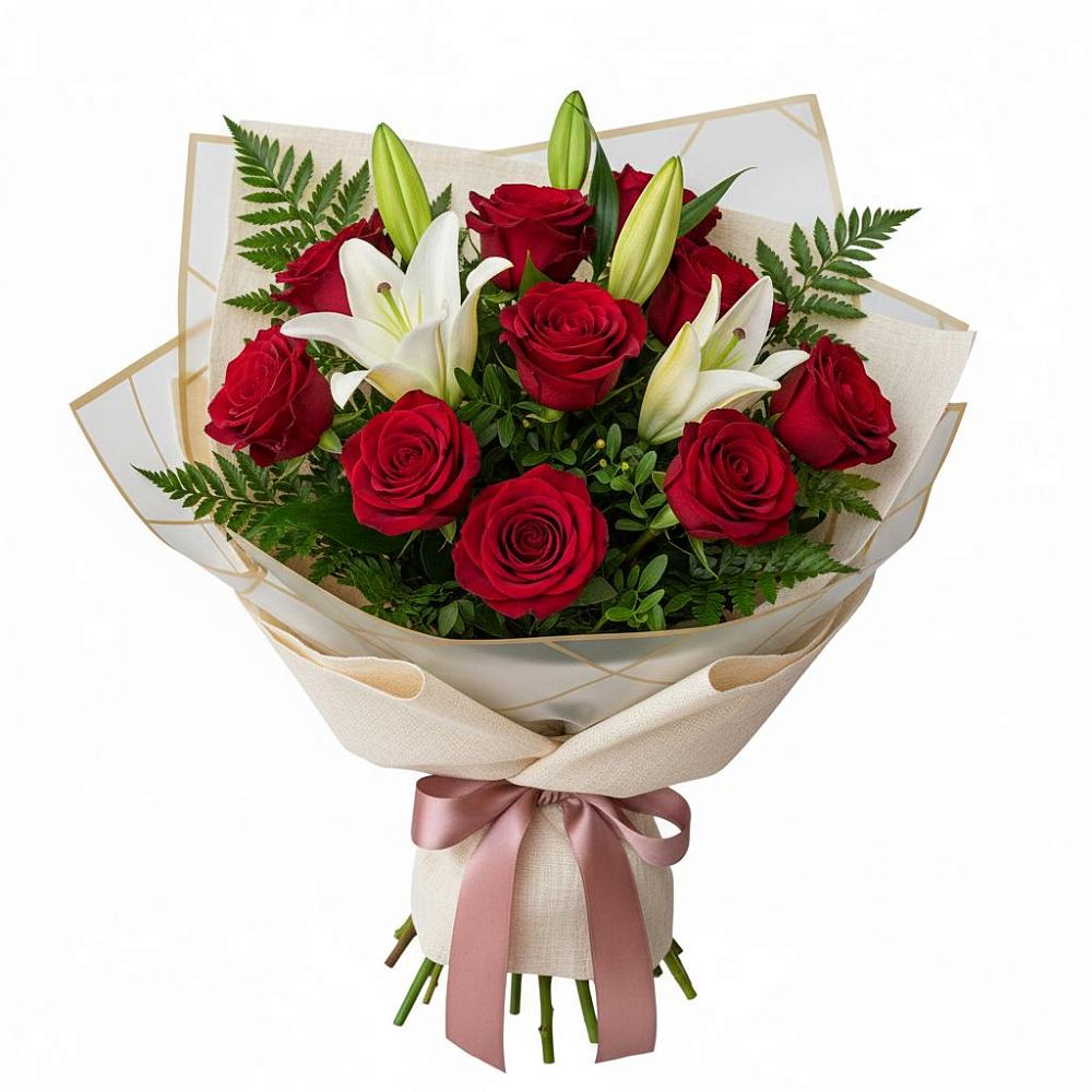 Букет цветов из: Лилии и Розы в Ясенках