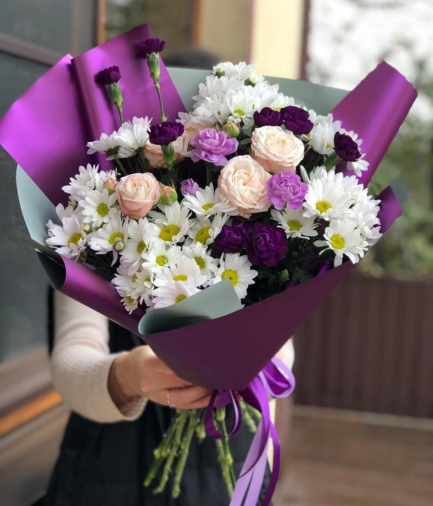 Букет цветов из: Хризантемы, Гвоздики и Розы в Ясенках