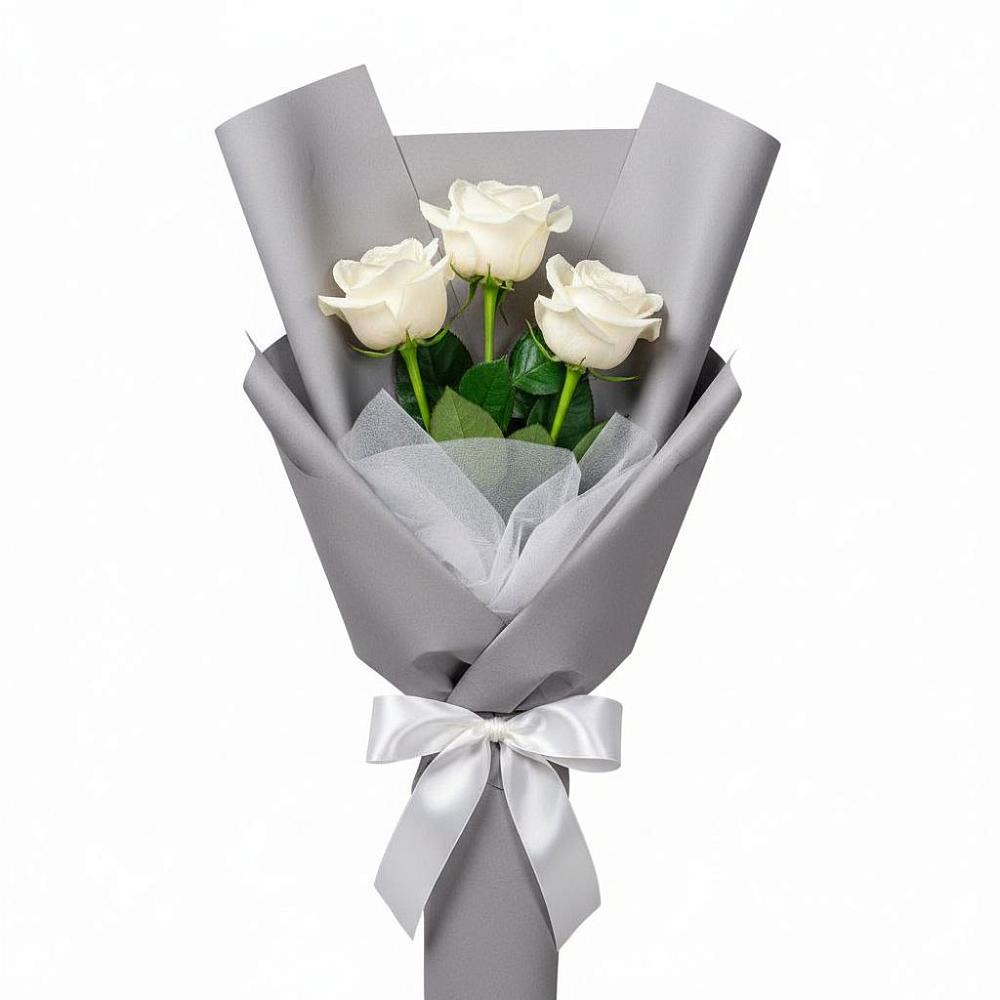 Букет 3 белые розы в Ясенках