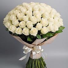 Букет 101 беля роза Белоснежка в Ясенках