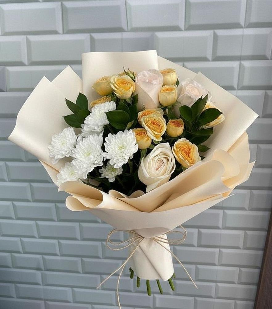 Букет цветов из: Розы и Хризантемы в Ясенках