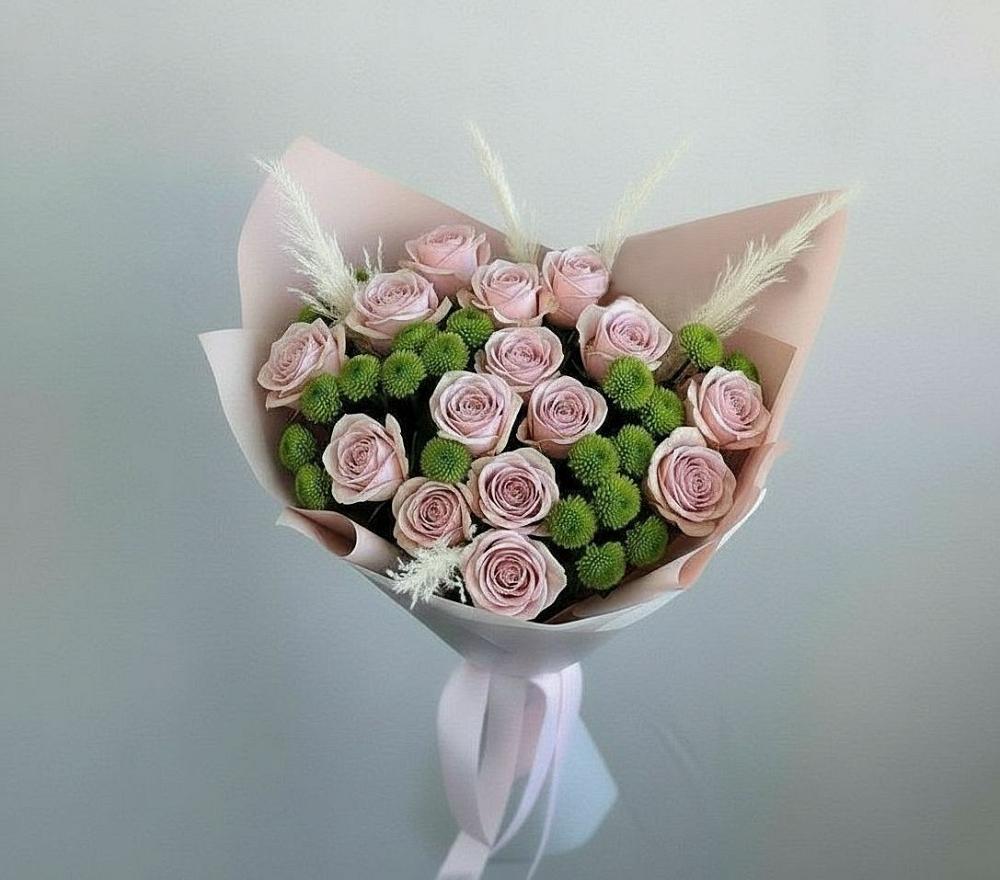 Букет цветов из: Розы и Хризантемы в Ясенках