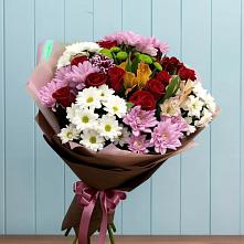 Букет цветов из:  Розы, Хризантемы и Альстромерии в Ясенках