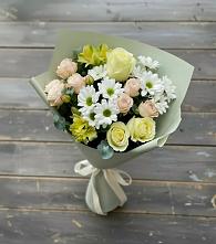 Букет цветов из:  Альстромерии, Розы и Хризантемы в Ясенках