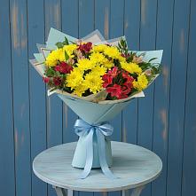 Букет цветов из:  Альстромерии и Хризантемы в Ясенках