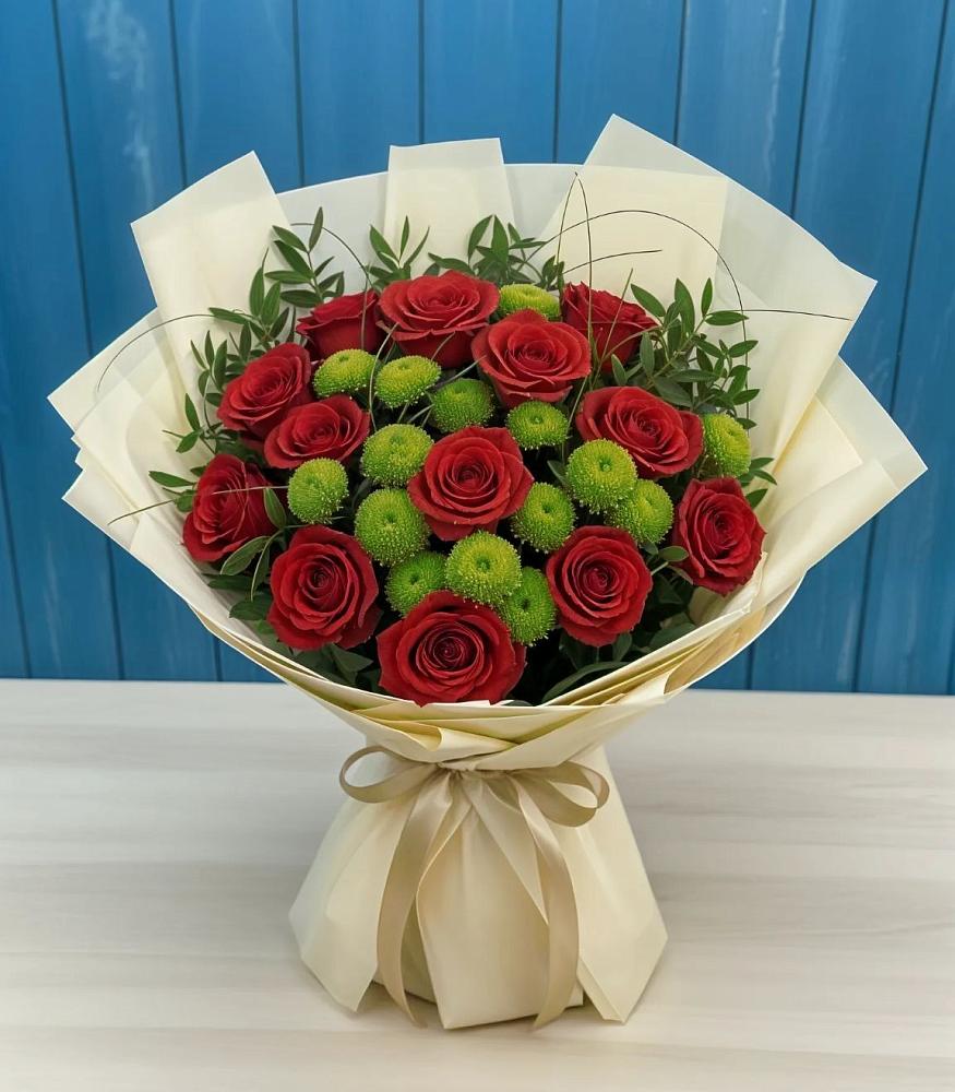 Букет цветов из: Розы и Хризантемы в Ясенках